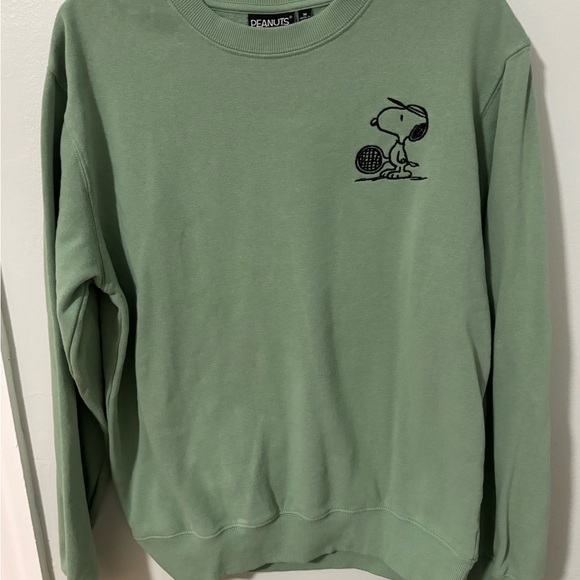 Peanuts Men's Sage Green Crewneck Sweater - Picture 1 of 7